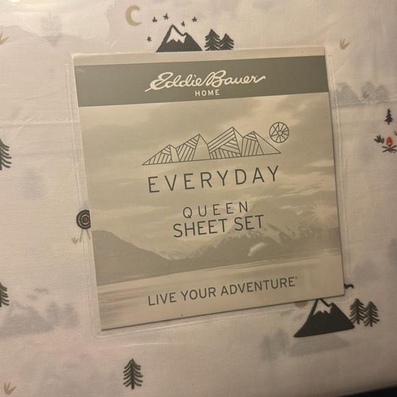 NWT - Eddie Bauer HOME, EVERYDAY Queen Sheet Set - Live Your Adventure - Picture 3 of 4